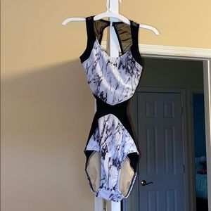 Black and white marble dance leotard!